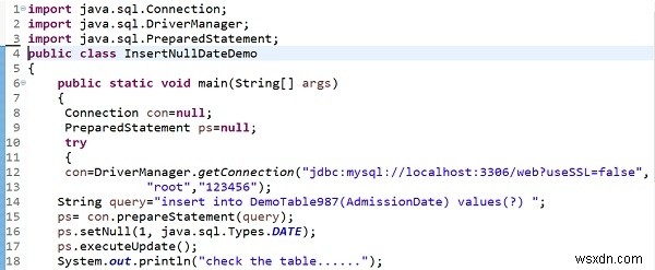 MySQL 데이터베이스에 NULL java.sql.Date 값을 삽입하는 가장 깔끔한 방법
