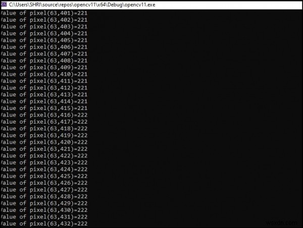 C++와 OpenCV로 단일 채널 이미지의 픽셀 값 읽는 방법