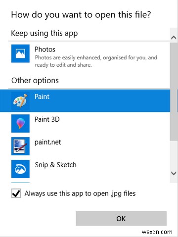 Windows 10에서 파일 연결 및 기본 프로그램을 변경하는 방법