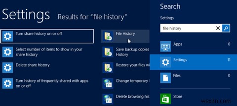 Windows 8에 내장된  타임머신  백업 기능, 파일 기록(File History) 활용법