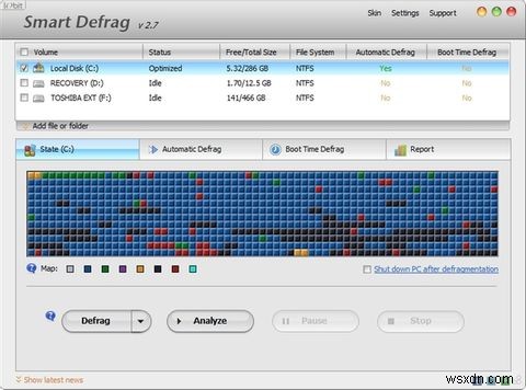 IObit Smart Defrag: 뛰어난 하드 드라이브 조각 모음 및 최적화 도구 [Windows]