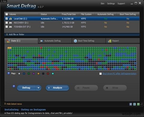 IObit Smart Defrag: 뛰어난 하드 드라이브 조각 모음 및 최적화 도구 [Windows]