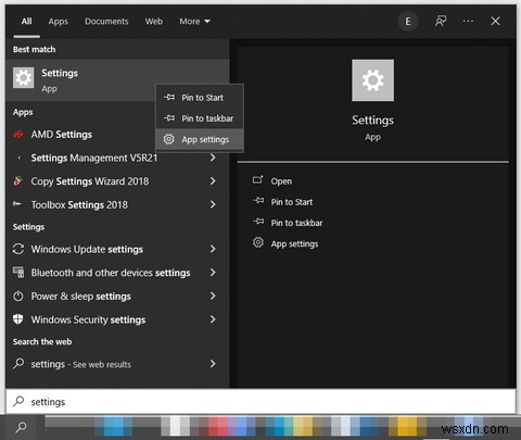 Windows 10에서 설정 앱을 초기화하는 방법