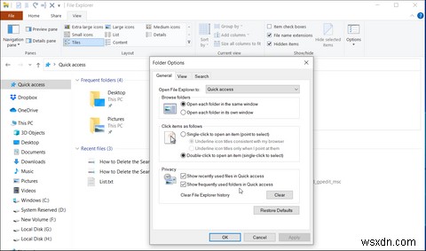 Windows 10에서 파일 탐색기 검색 기록 및 주소 표시줄 기록 삭제하는 완벽 가이드