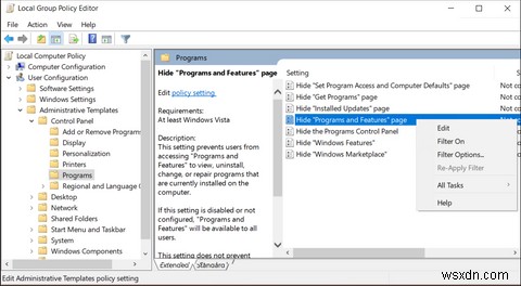Windows 10에서 설치된 프로그램을 숨기는 3가지 방법
