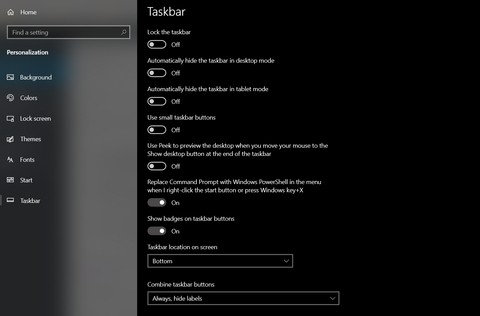 Windows 10 작업 표시줄 아이콘 가운데 정렬하는 방법