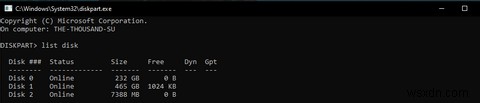 Windows 10에서 DiskPart로 드라이브 정리하고 포맷하는 방법