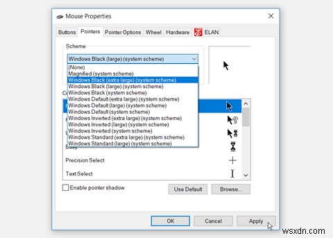 Windows 10에서 마우스 포인터 색상과 크기를 변경하는 5가지 방법