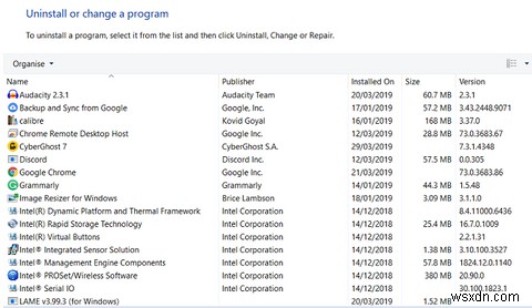 Windows 10에서 프로그램을 빠르게 제거하는 방법 총정리
