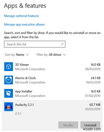 Windows 10에서 프로그램을 빠르게 제거하는 방법 총정리