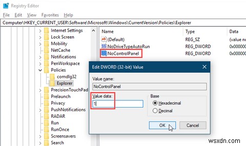Windows 10에서 설정 앱 및 제어판 접근을 차단하는 방법