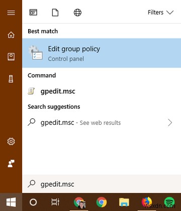 Windows 10에서 로컬 그룹 정책 편집기(gpedit.msc)를 여는 방법