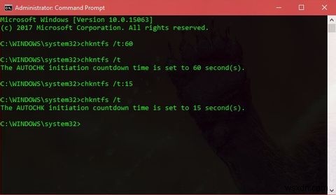CHKDSK 실행 전 대기 시간을 변경하는 방법