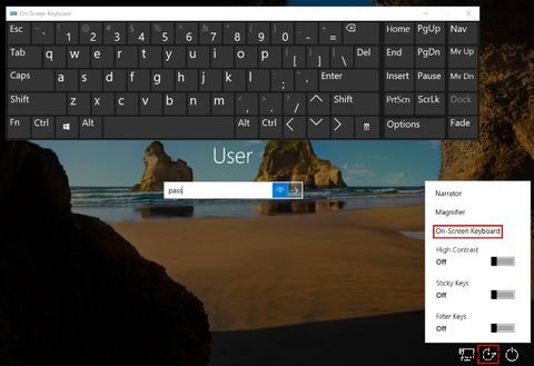 키보드 없이 윈도우(Windows)에 로그인하는 방법
