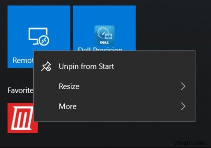 Windows 10에서 즐겨 찾는 웹사이트를 시작 메뉴에 고정하는 방법