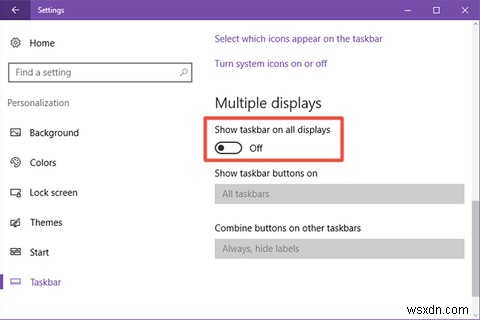 Windows 10에서 보조 모니터 작업 표시줄 숨기는 방법