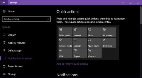 Windows 10 알림 센터에서 빠른 작업 버튼 재정렬하는 방법