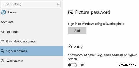 Windows 10 로그인 화면에서 이메일 주소 숨기는 방법
