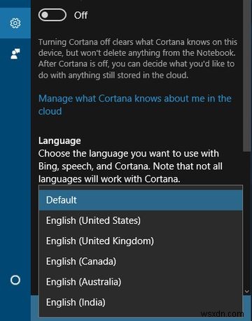 Windows 10에서 시스템 언어 변경 없이 Cortana 언어 바꾸는 방법
