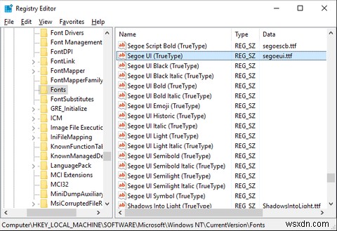 Windows 10에서 기본 시스템 글꼴을 변경하는 유일한 방법