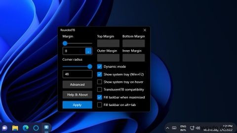 Windows 11 작업 표시줄에 둥근 모서리를 추가하는 방법