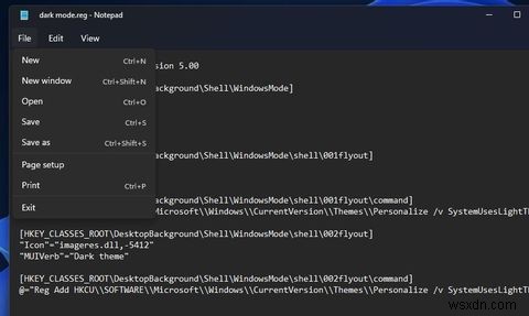 Windows 11 우클릭 메뉴에 다크/라이트 모드 전환 옵션 추가하는 방법