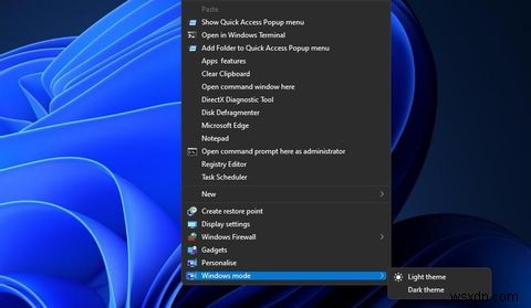 Windows 11 우클릭 메뉴에 다크/라이트 모드 전환 옵션 추가하는 방법