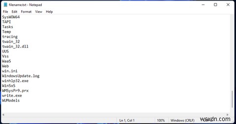 Windows 11에서 폴더의 파일 목록을 텍스트 파일로 저장하는 2가지 방법