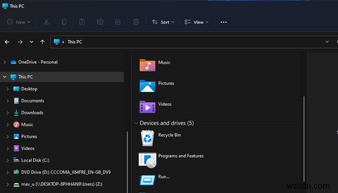 Windows 11 파일 탐색기에 휴지통 바로 가기를 추가하는 방법
