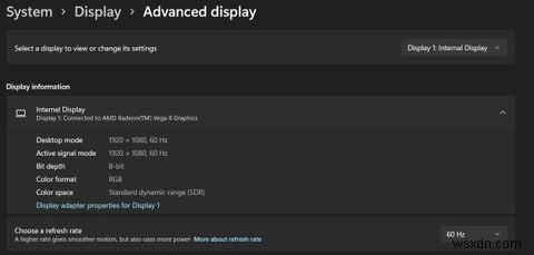 Windows 11에서 화면 주사율(새로 고침 빈도) 변경하는 방법