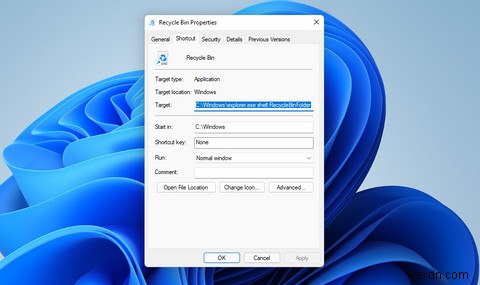 Windows 11에서 휴지통을 작업 표시줄에 고정하고 단축키를 만드는 방법