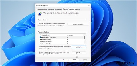 Windows 11에서 복원 지점 만들고 사용하는 방법