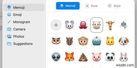 macOS Monterey에서 프로필 사진을 애니메이션 미모티콘으로 변경하는 방법