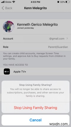 Apple 가족 공유(Family Sharing) 사용 중지 및 가족 구성원 제거 방법