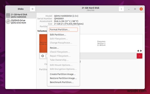더 나은 HDD/SSD 관리를 위해 Ubuntu 디스크 유틸리티를 사용하는 방법