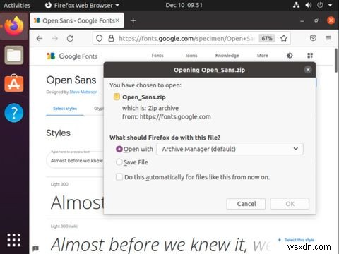 Ubuntu에서 Google 글꼴을 다운로드하고 설치하는 방법