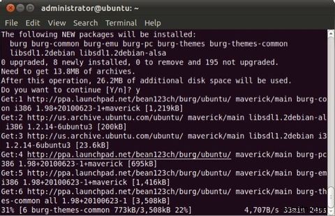 BURG로 우분투 GRUB 부트로더 예쁘게 꾸미는 방법