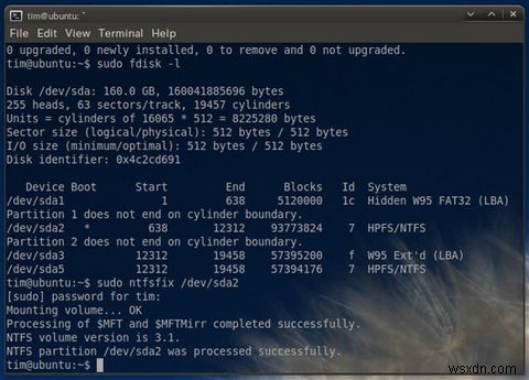 우분투(Ubuntu)로 손상된 Windows NTFS 파일 시스템 복구하는 완벽 가이드