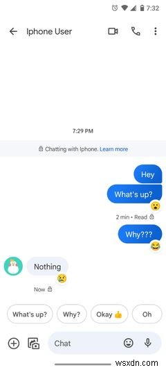 안드로이드 스마트폰에서 아이폰 iMessage 반응(리액션) 확인하는 방법