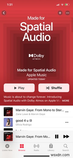 Apple Music에서 돌비 애트모스(Dolby Atmos)와 공간 오디오 활성화하는 방법