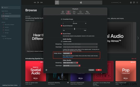Apple Music에서 돌비 애트모스(Dolby Atmos)와 공간 오디오 활성화하는 방법