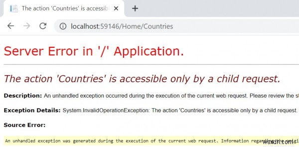 ASP.NET MVC C#에서 ChildActionOnly 속성이란? 개념과 사용 예제