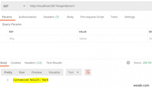 C# ASP.NET Web API 액션 메서드에서 사용자 지정 결과 형식을 반환하는 방법