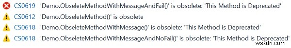 C#에서 더 이상 사용되지 않는(Deprecated) 메서드를 만드는 방법