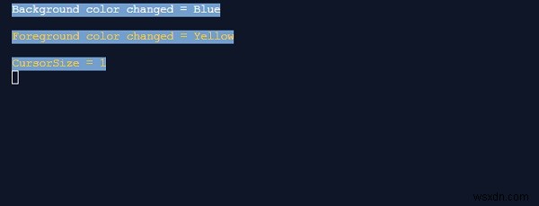 C#에서 콘솔 CursorSize(커서 크기)를 변경하는 방법