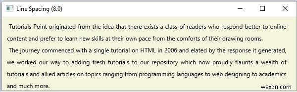 JavaFX에서 텍스트 노드의 줄 간격을 조정하는 방법