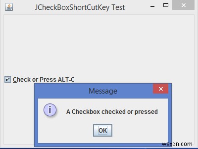 Java Swing에서 JCheckBox에 단축키(바로 가기 키)를 설정하는 방법