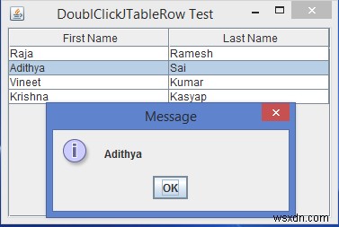 Java에서 JTable 행의 더블 클릭 이벤트를 감지하는 방법