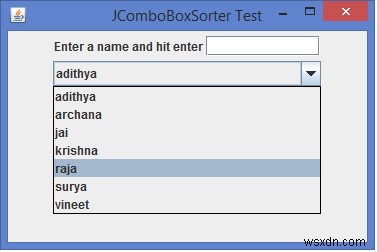 Java Swing에서 JComboBox 항목을 정렬하는 방법