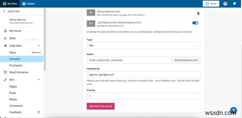 기존 워드프레스 사이트에 Google Workspace 이메일을 연결하는 방법